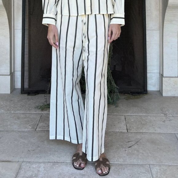 benaar la Pants - benaar LA Hilda Striped Long Sleeve Linen pants